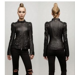 Mackage Leather Motorcycle Jacket - Large